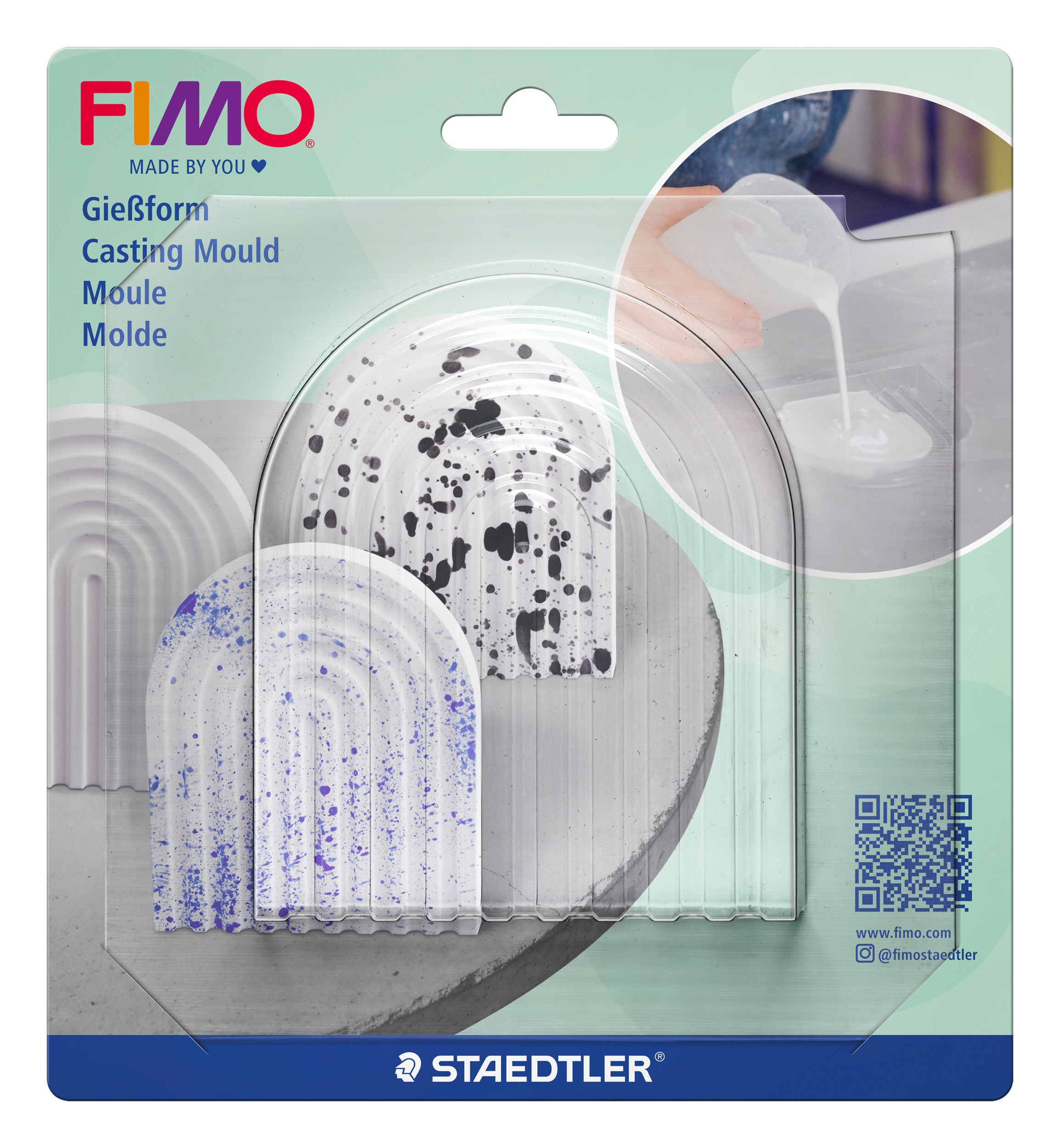FIMO Gießform Schale Regenbogen Modelliermassen