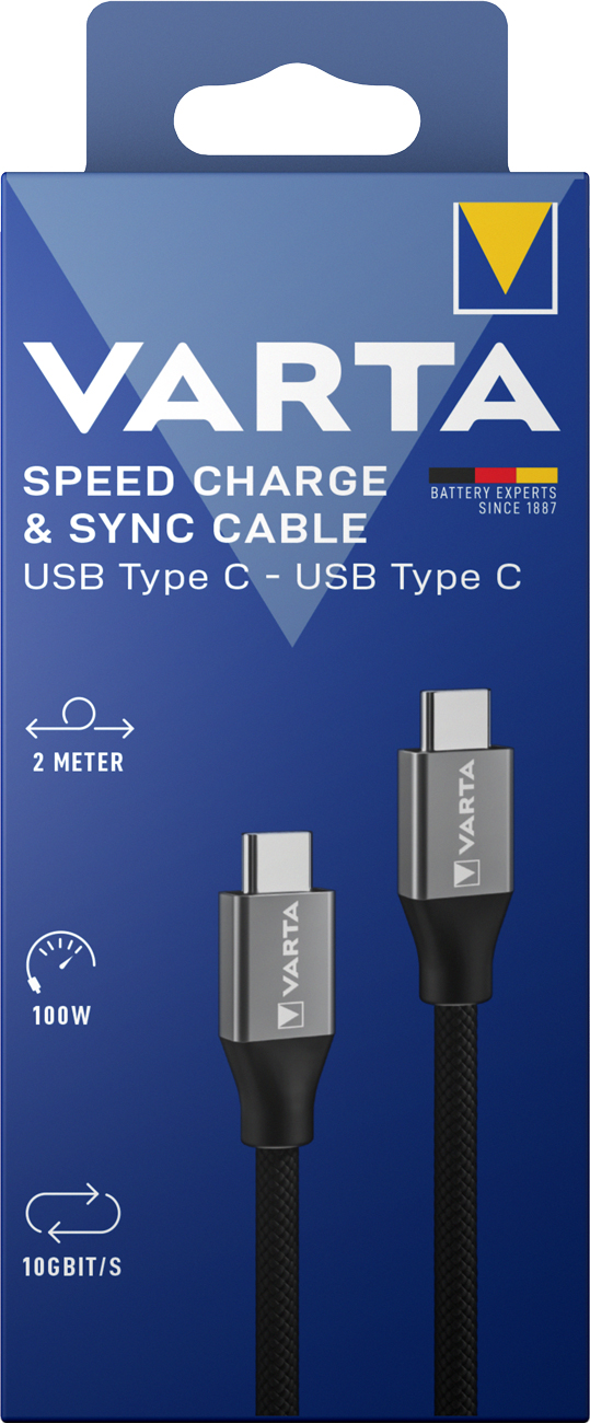 Varta Ladekabel Speed Charge & Sync USB-C auf USB-C 2 Meter
