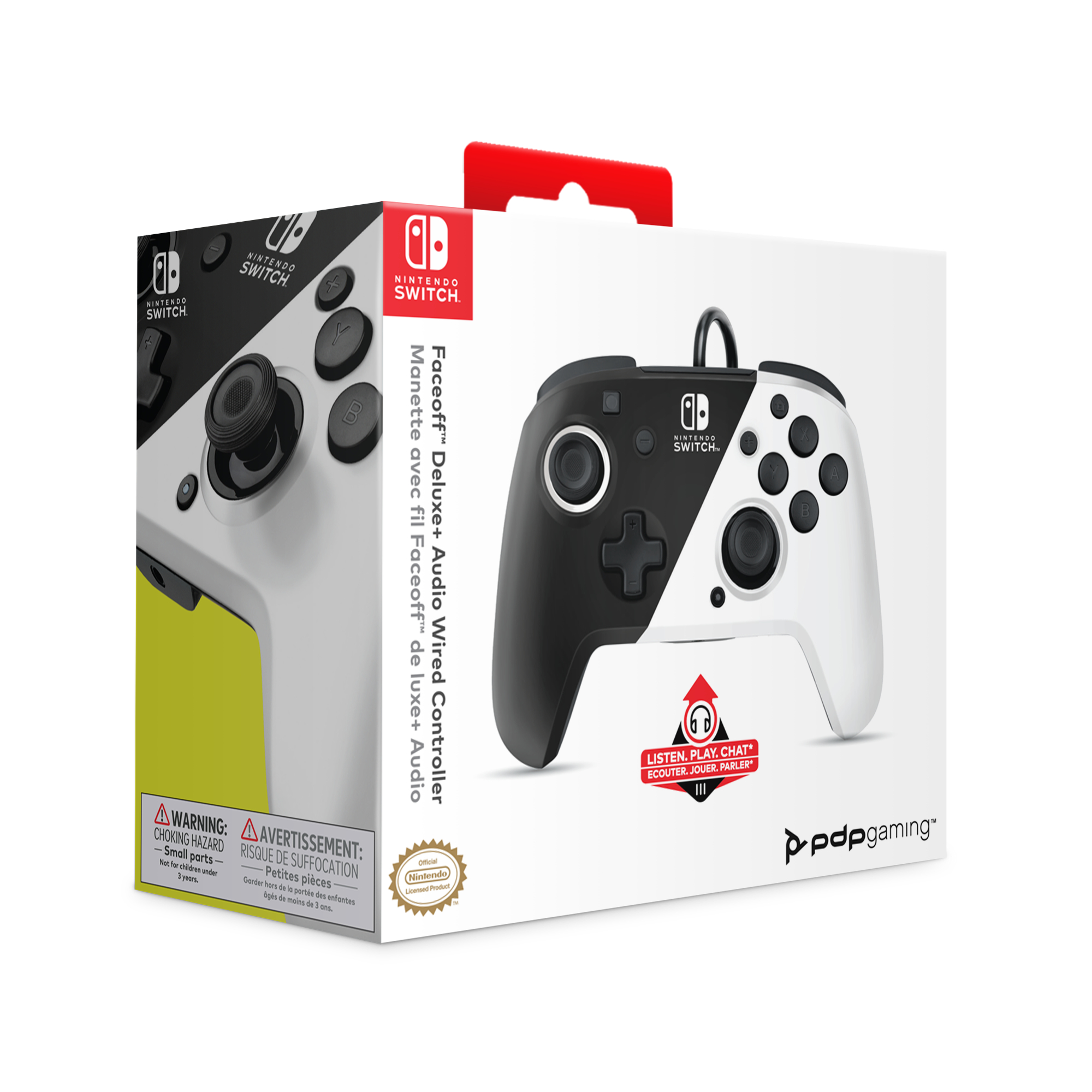 PDP Controller Faceoff Deluxe+Audio schwarz/weiß Switch