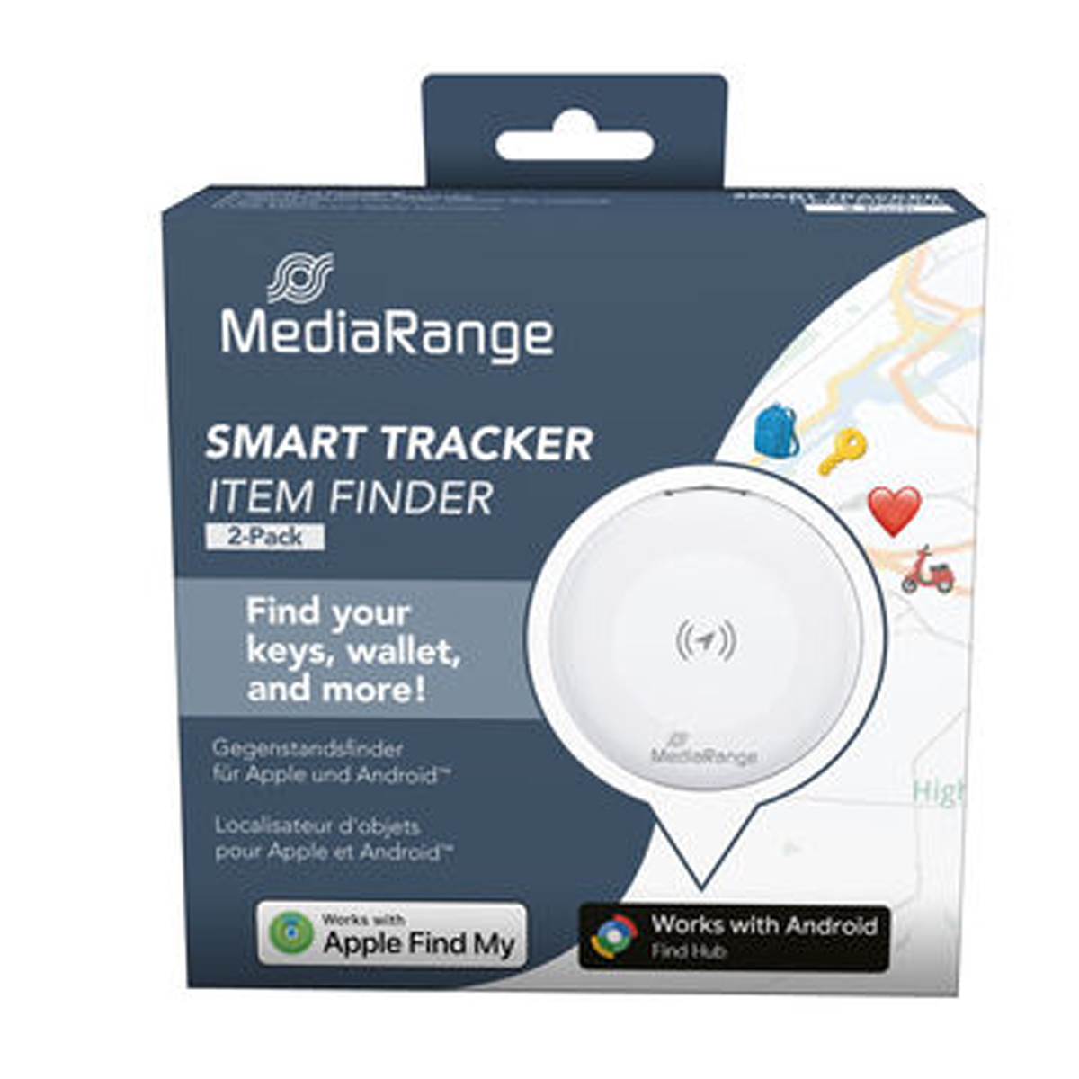 MediaRange Smart Tracker für Android und Apple 2er Pack