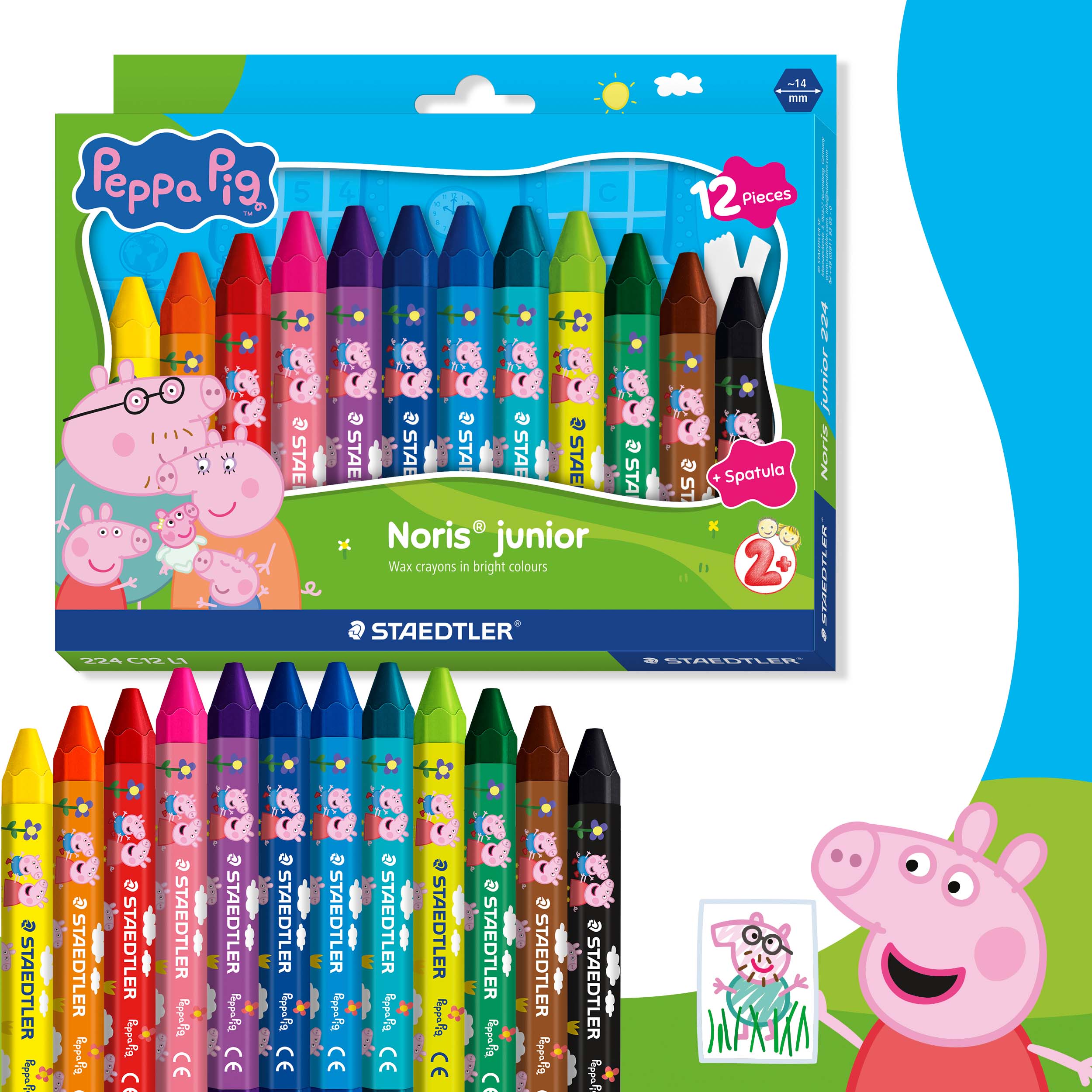STAEDTLER Wachsmalkreide NJ Peppa 12ST Etui Zeichnen,Malen,Basteln