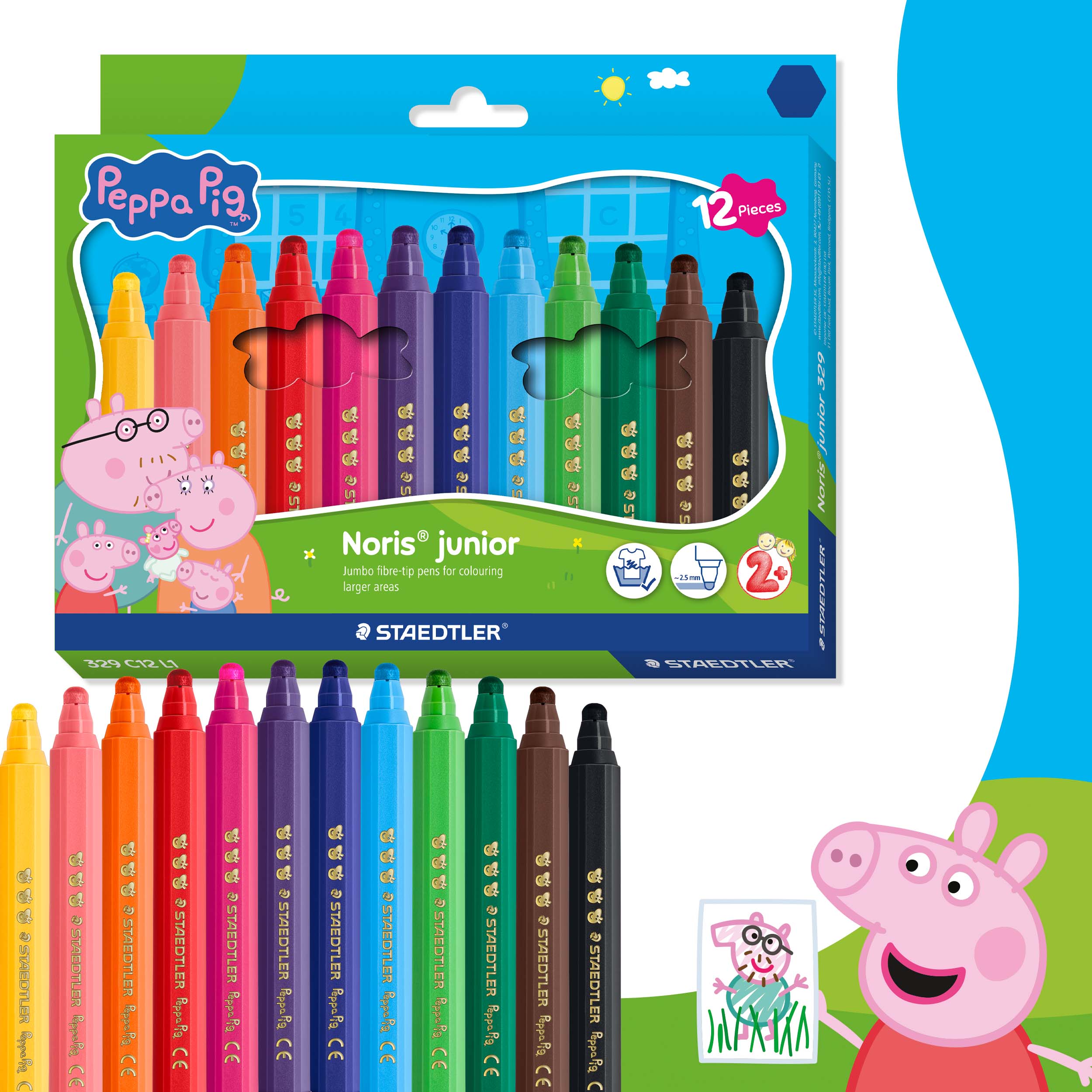 STAEDTLER Fasermaler NJ Peppa 12ST