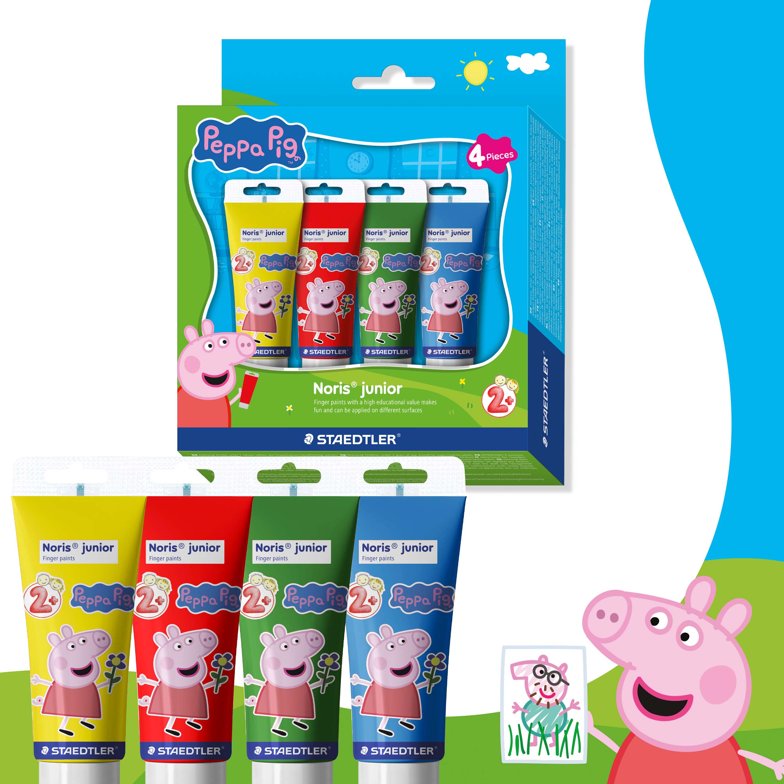 STAEDTLER Fingermalfarbe NJ Peppa 4ST Etui