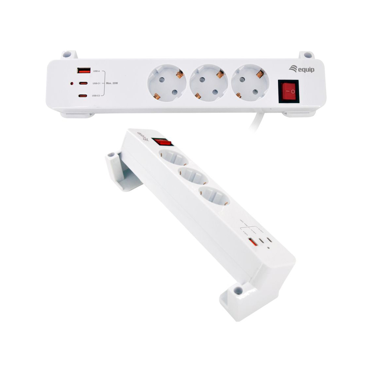 Equip Steckdosenleiste 3xSchuko/2xUSBC/USBA+Switch CL   Pla.