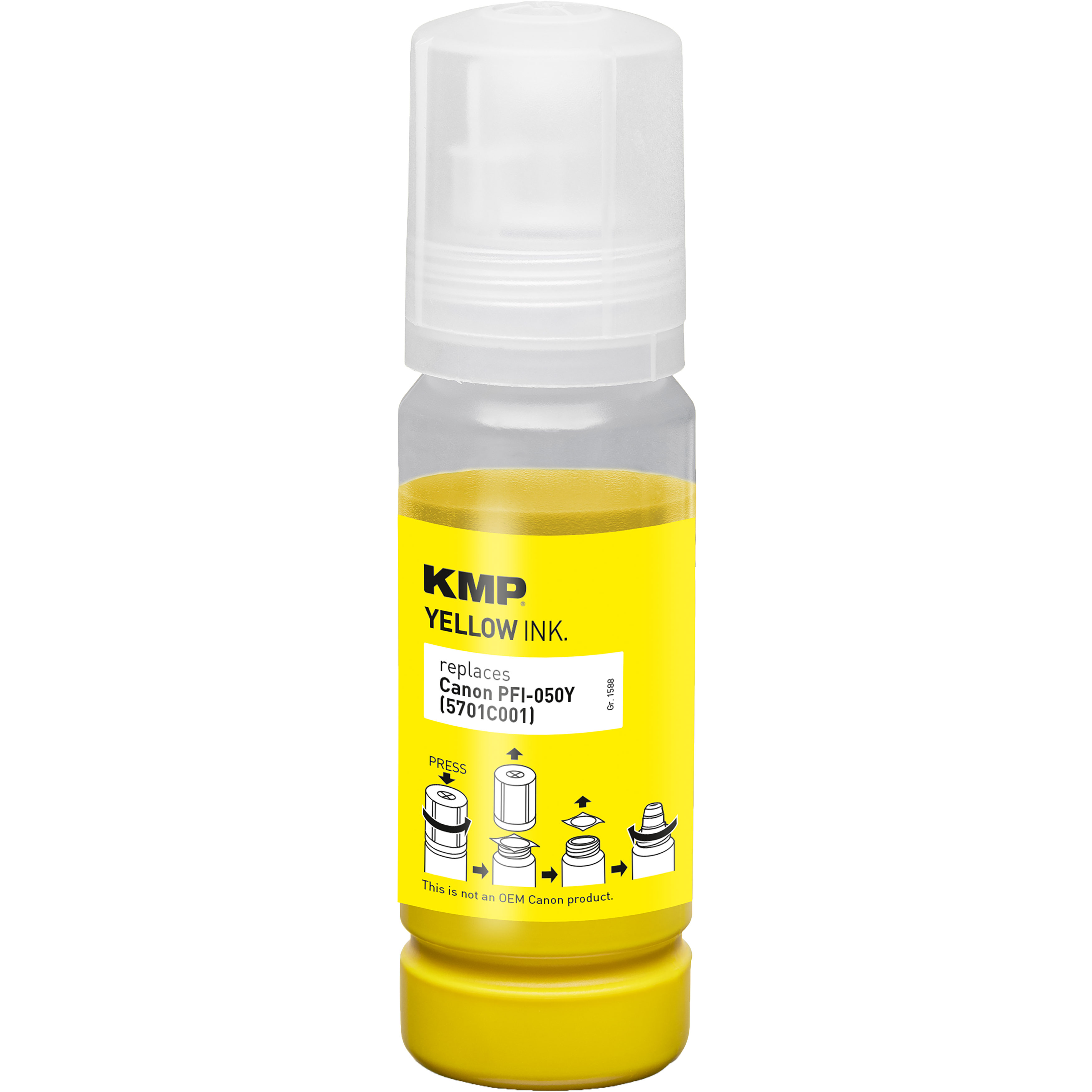 KMP Patrone Canon PFI050Y (5701C001) yellow kompatibel