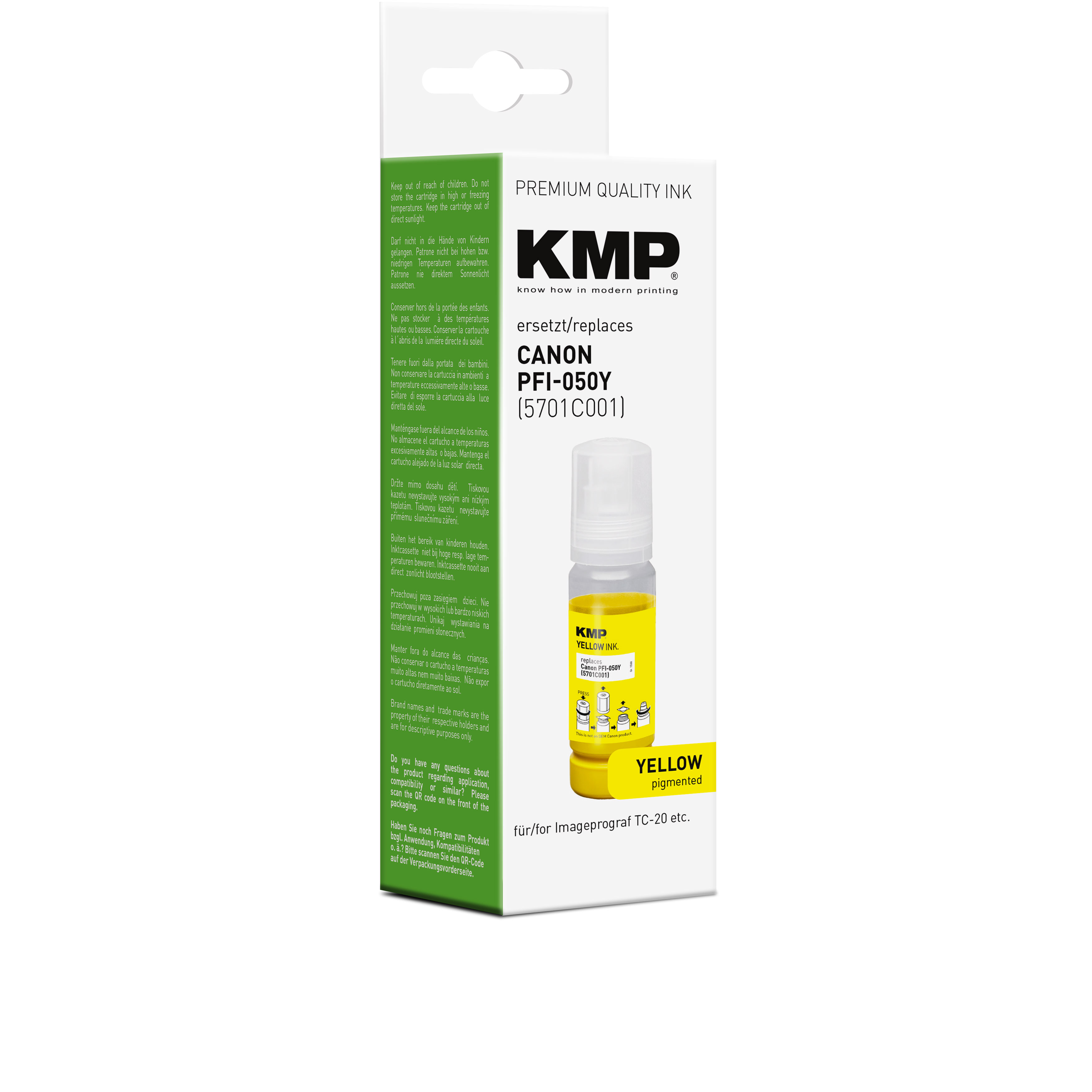 KMP Patrone Canon PFI050Y (5701C001) yellow kompatibel