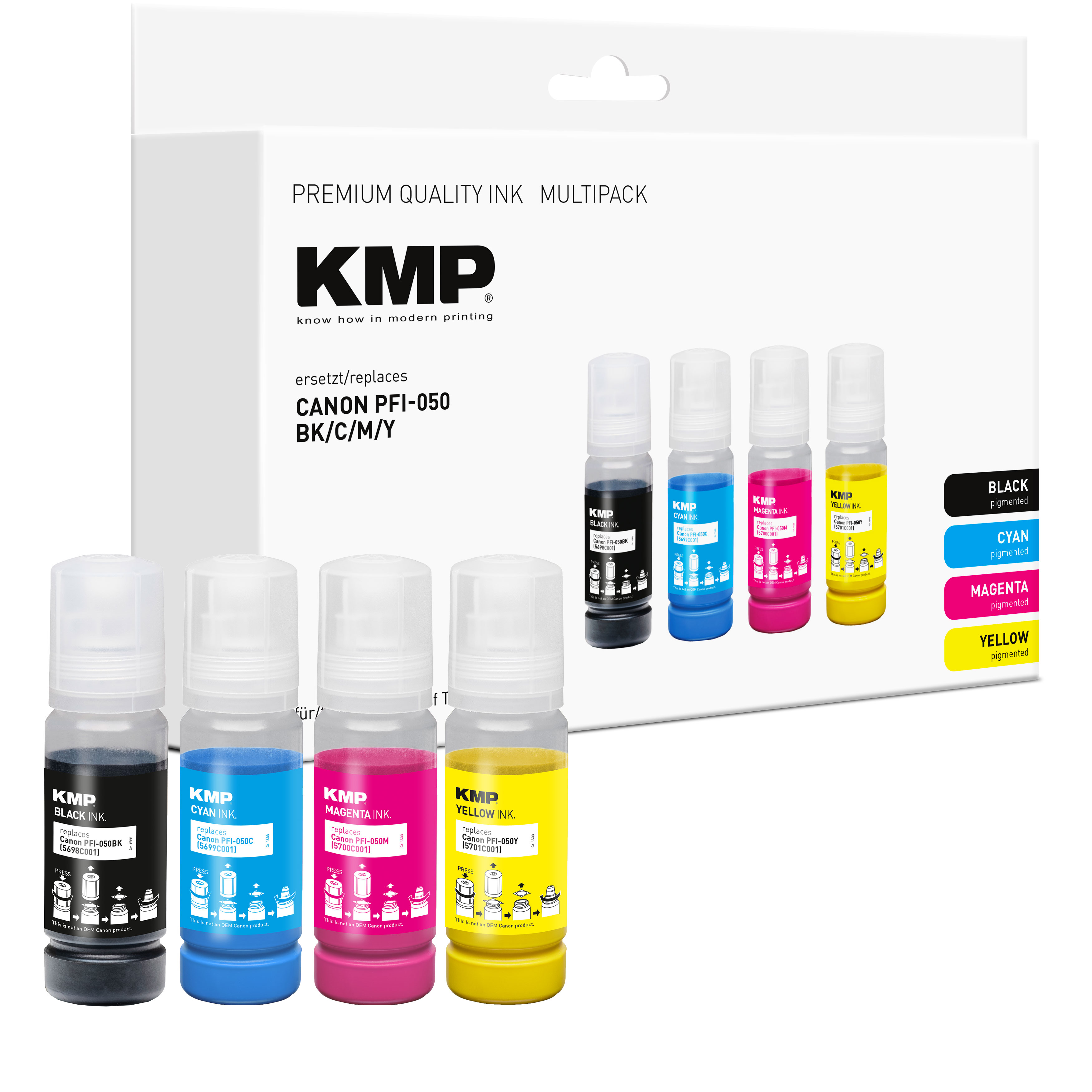 KMP Patrone Canon PFI050 MultiPack B/C/M/Y kompatibel