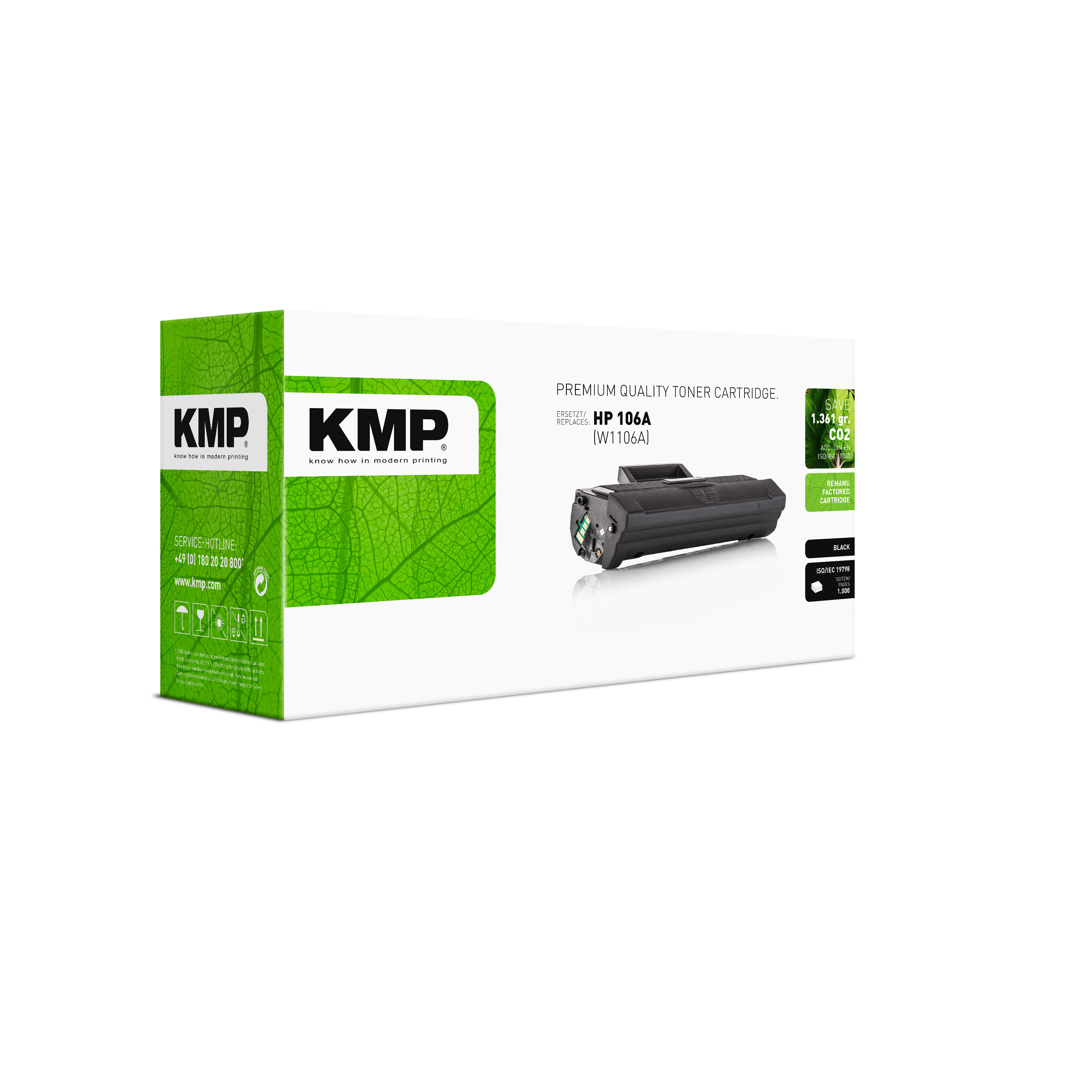 KMP Toner HP 106A W1106A      1000S black remanufactured