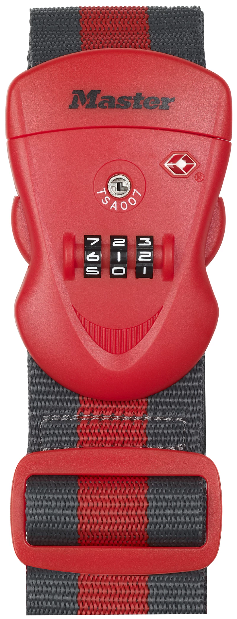 MASTER LOCK Gepäckgurt mit Zahlenschloss Rot, 190x6,5x4,8cm