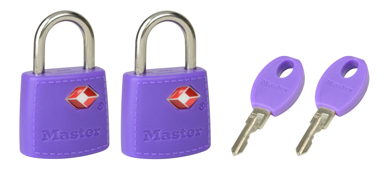 MASTER LOCK TSA Zahlenschloss Zuf.Farbe,3,8x2,3x1,1cm,2Stk