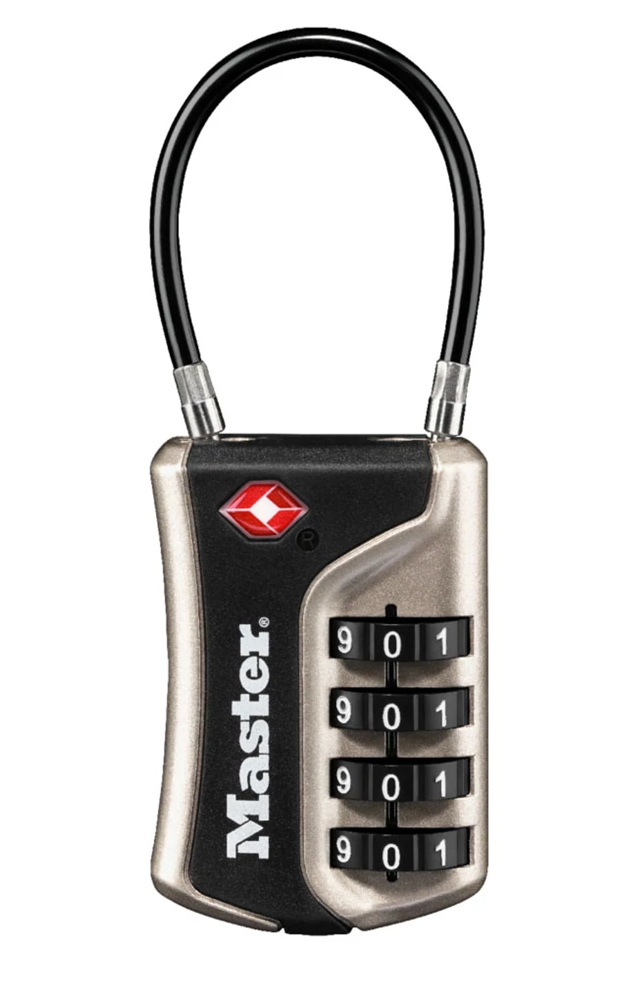 MASTER LOCK TSA Zahlenschloss  Nickel, 9,3x3,6x1,5 cm