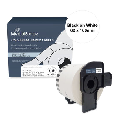 MediaRange Etiketten Brother DK-11202 62x100mm 300St. sw/ws