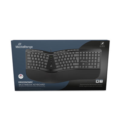 MediaRange ergon. Multimedia-Tastatur 124 Ta. Scr-Rad UK sw
